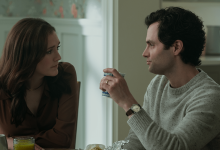 Charlotte Ritchie and Penn Badgley in