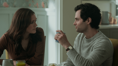 Charlotte Ritchie and Penn Badgley in