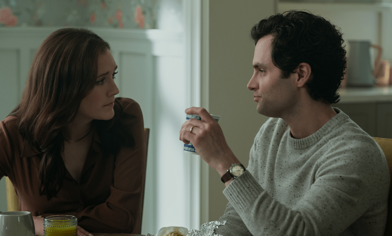 Charlotte Ritchie and Penn Badgley in