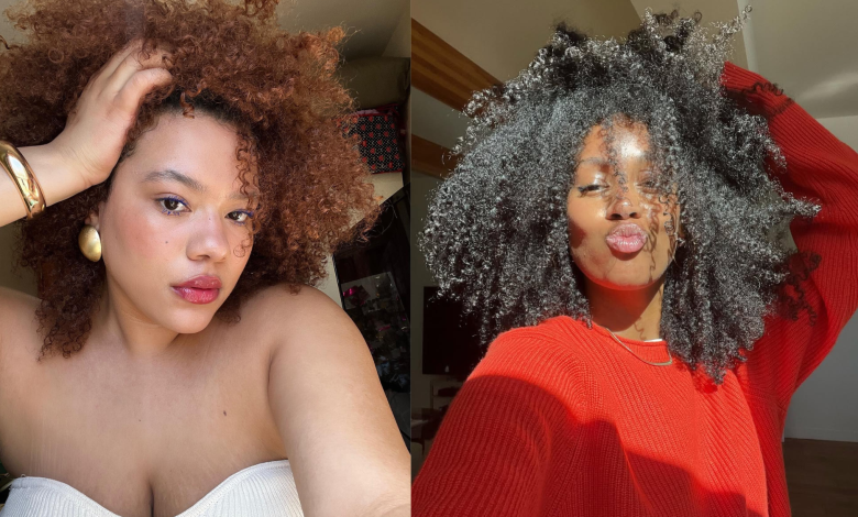 Two girls with curly hair