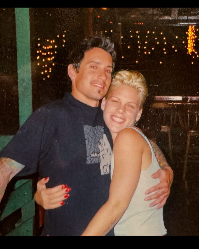 Carey Hart and Pink embrace in a throwback photograph, shared on Instagram