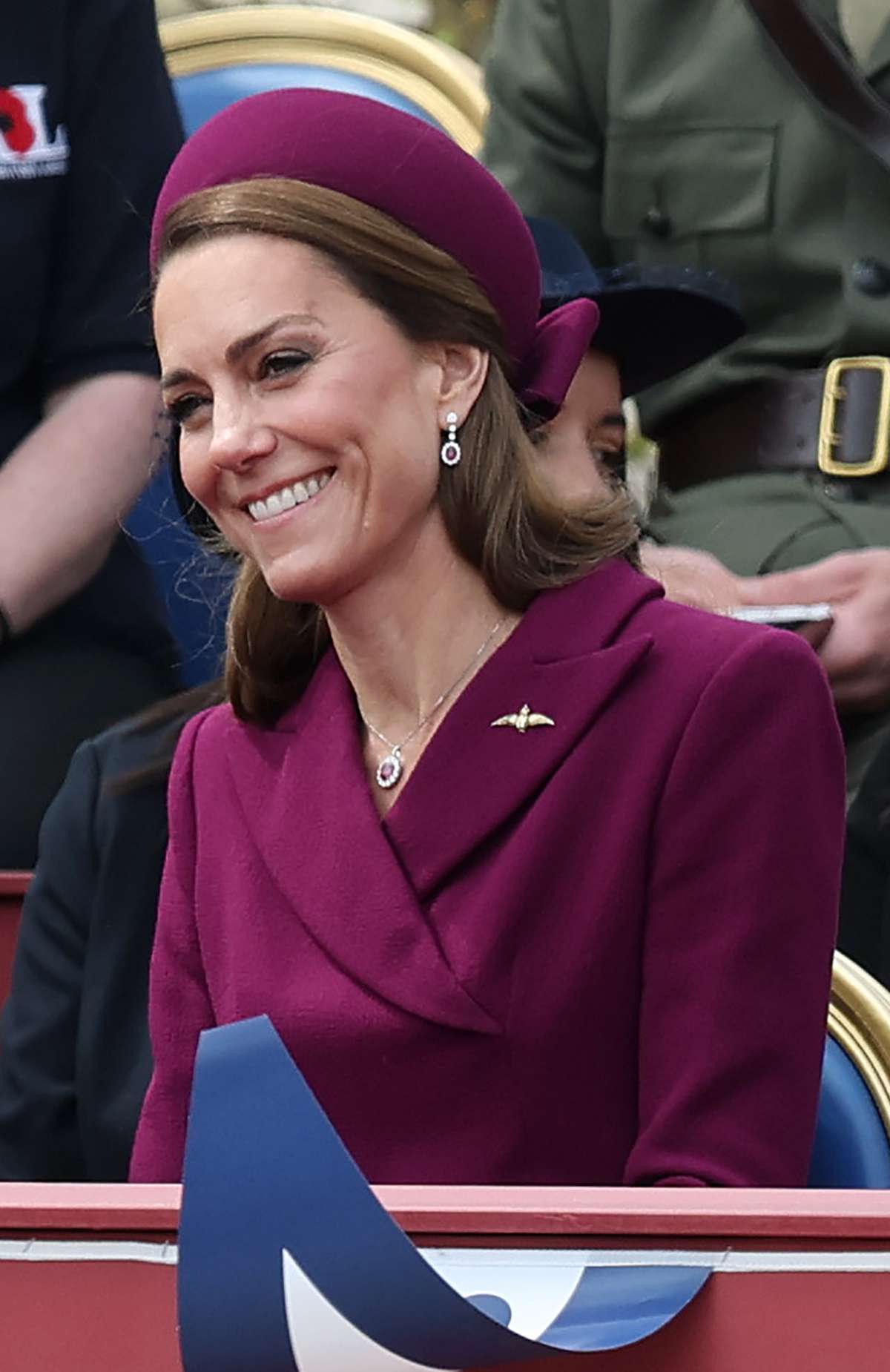 Catherine, Princess of Wales during the military procession to mark the 80th anniversary of VE Day on May 05, 2025 in London