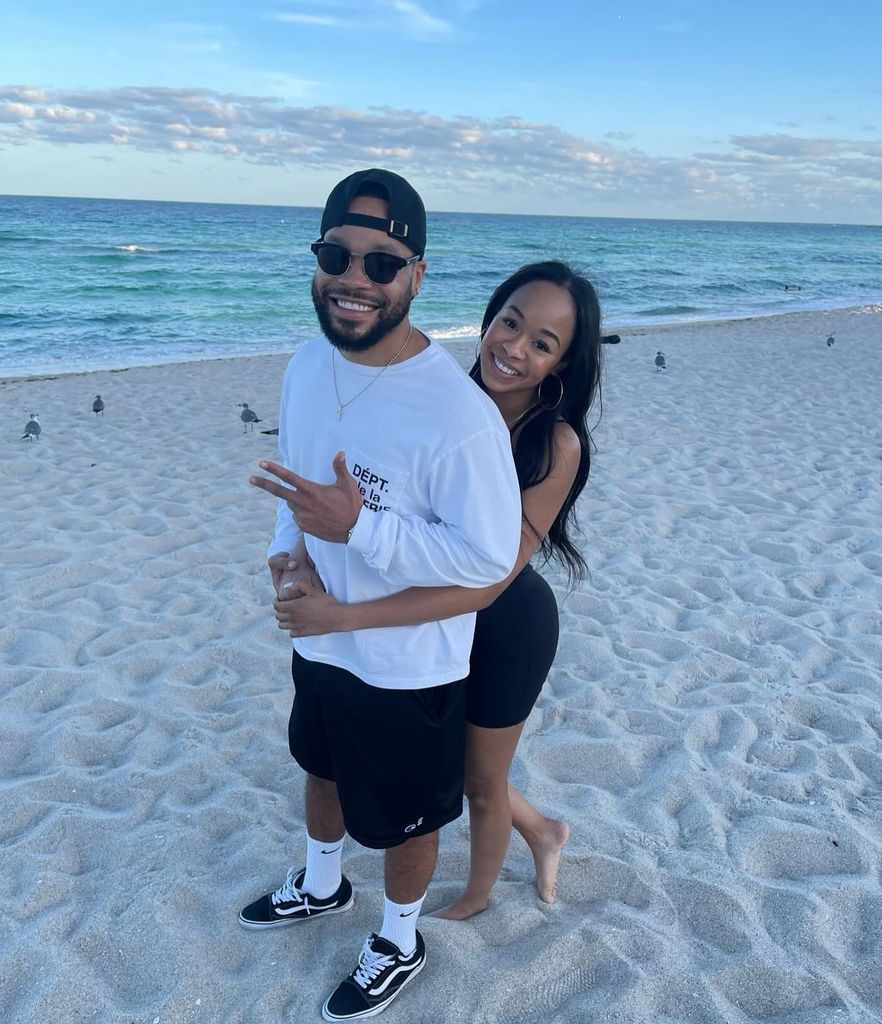 eric murphy and jasmin lawrence on the beach