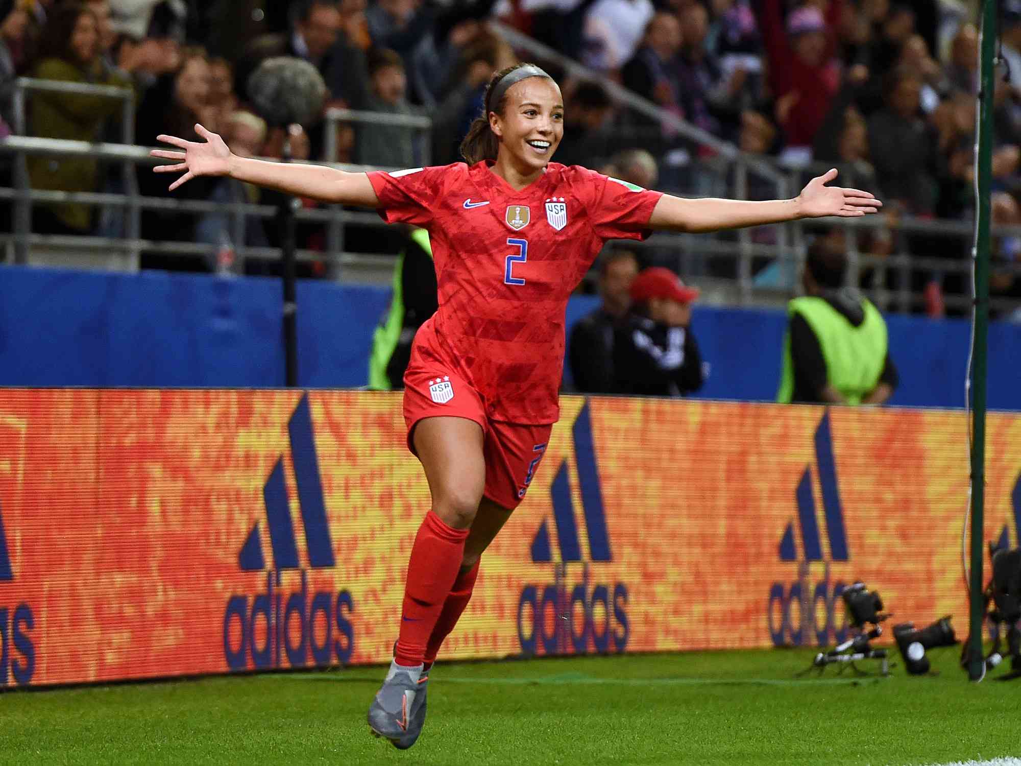 Mallory Pugh of the USA celebrates after scoring her team's eleventh goal during the 2019 FIFA Women's World Cup