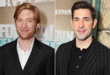 Domhnall Gleeson and John Krasinski attend the World Premiere screening of