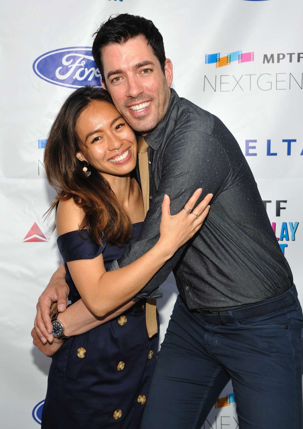 inda Phan and Drew Scott attend MPTF's Annual NextGen Summer Party at Paramount Pictures on August 16, 2018 in Los Angeles, California.