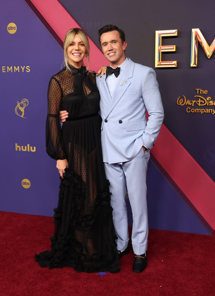 kaitlin olson and rob mcelhenney dressed up at emmys