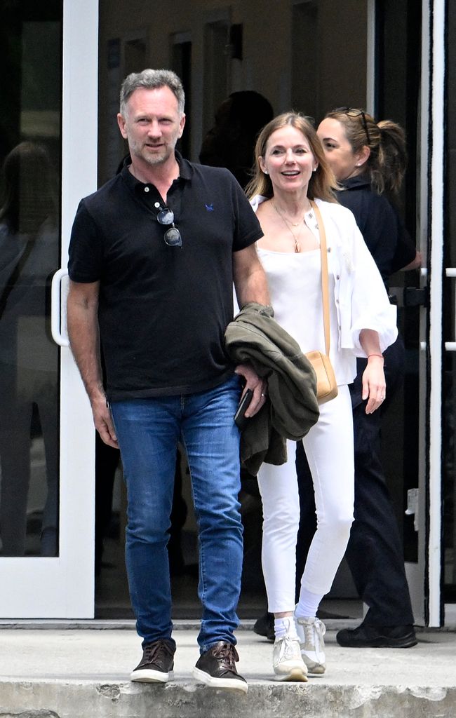 Geri Halliwell and husband Christian Horner look happy together as they arrive to Opa Locka Airport ahead of the 2025 Miami F1 Grand Prix