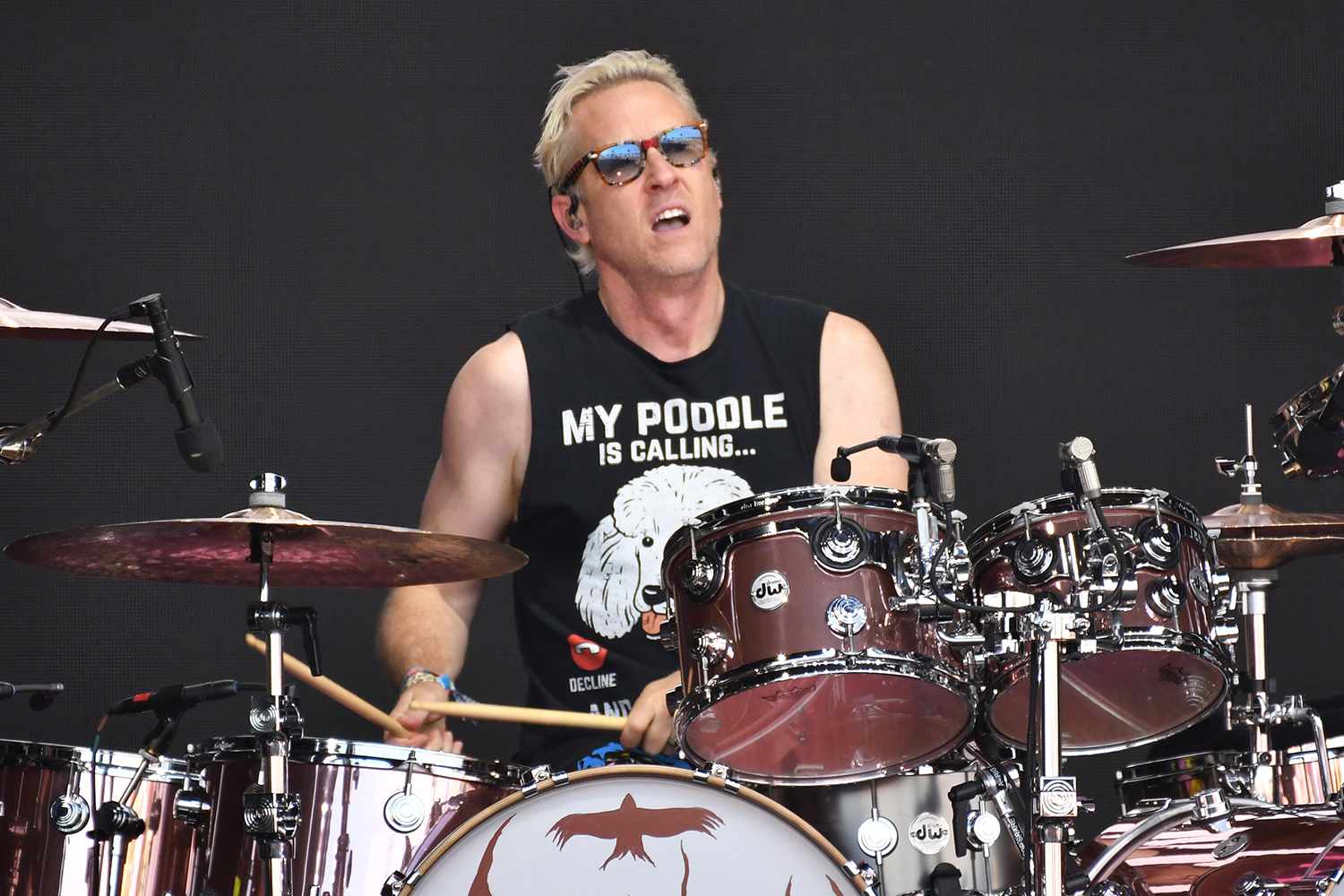 Josh Freese of the Foo Fighters performs as the ChurnUps on the Pyramid stage during day 3 of Glastonbury Festival 2023 Worthy Farm, Pilton on June 23, 2023 in Glastonbury, England.