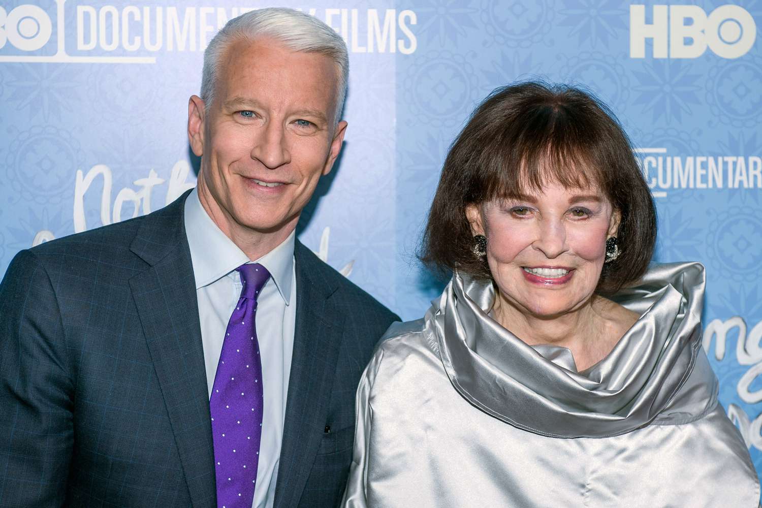 Anderson Cooper and Gloria Vanderbilt attend "Nothing Left Unsaid" Premiere on April 4, 2016 in New York City.