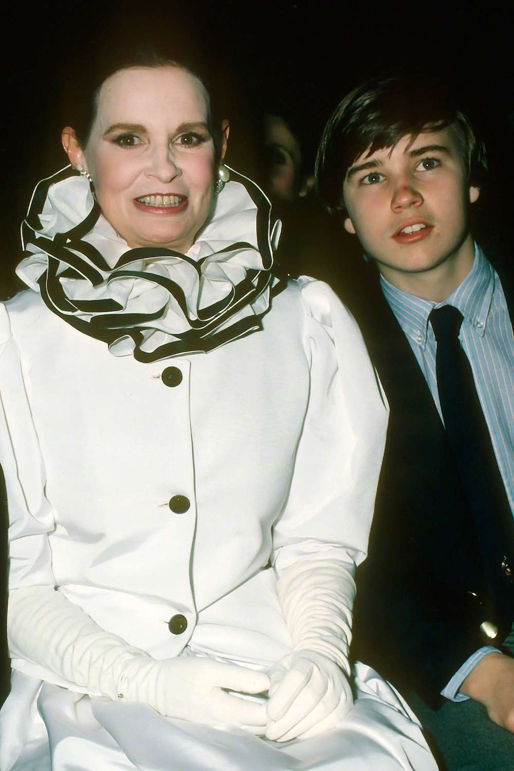 Gloria Vanderbilt and her son Carter Cooper in New York City, circa 1980.