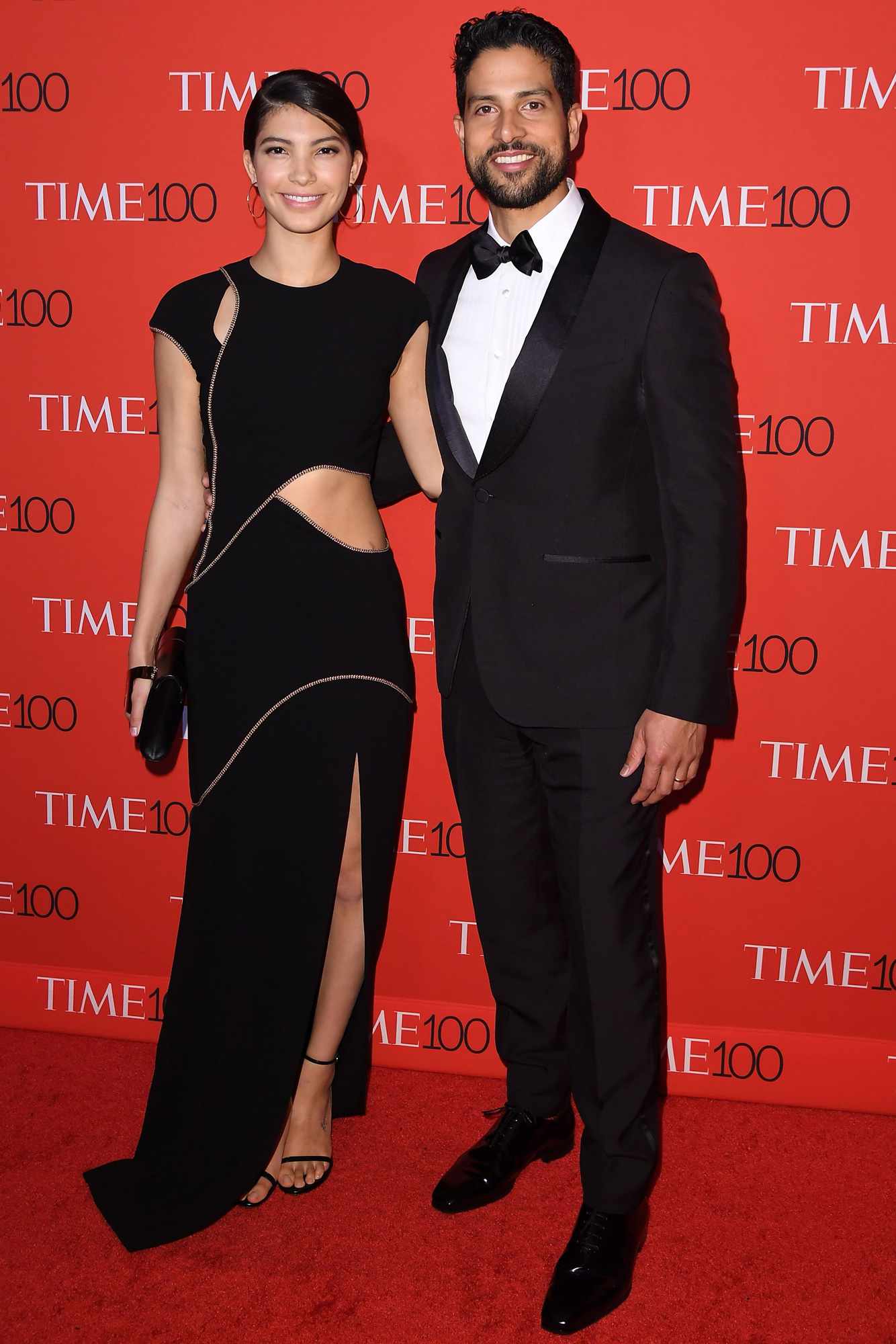 Grace Gail (L) and actor Adam Rodriguez attend the 2017 Time 100 Gala at Jazz at Lincoln Center on April 25, 2017 in New York City.