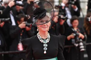 Helen Mirren arrives at the premiere of the film "La Venue De L'avenir" (Colors Of Time) on the red carpet at the 78th Cannes International Film Festival