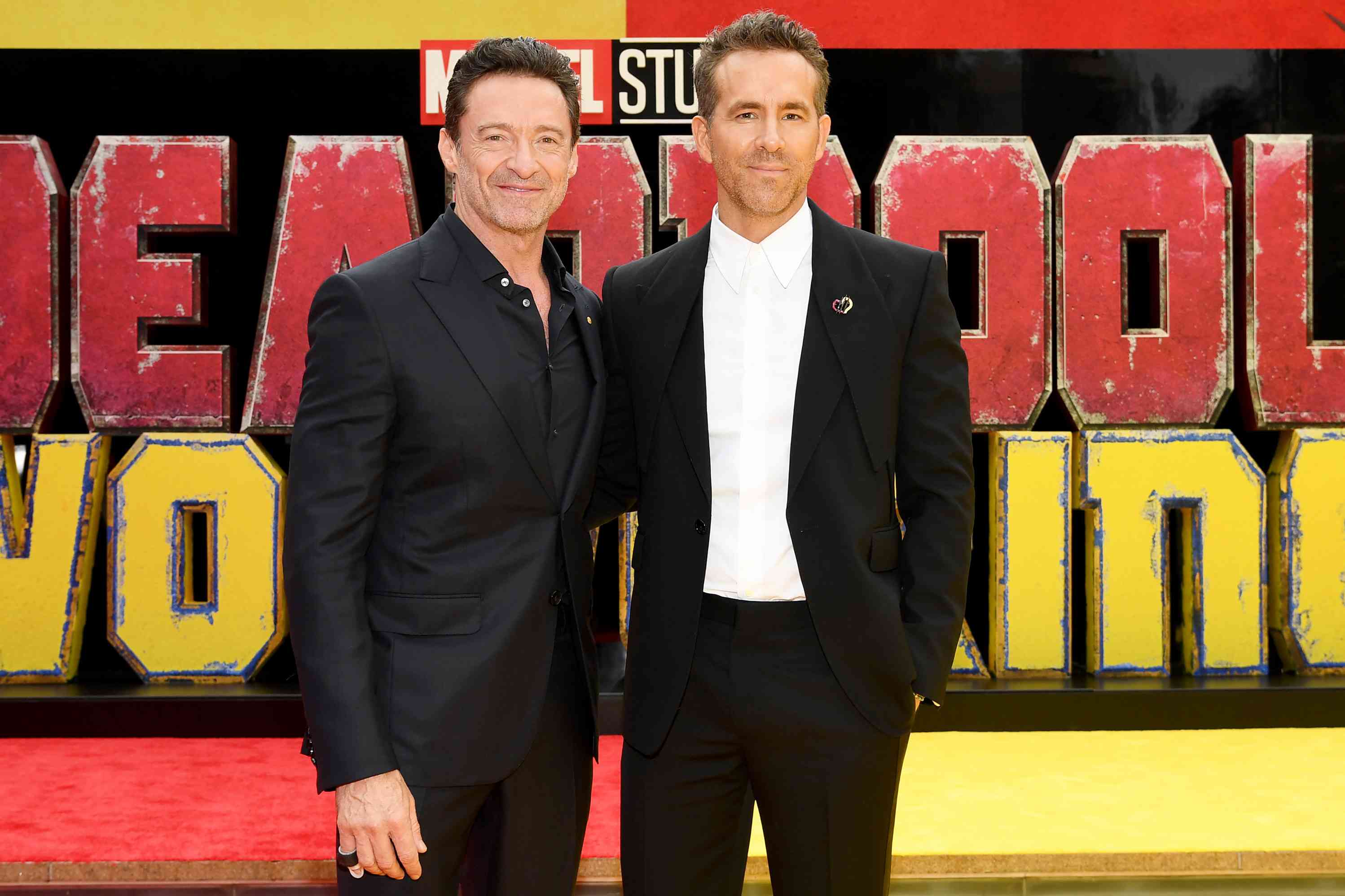 Hugh Jackman and Ryan Reynolds attend the Deadpool & Wolverine World Premiere at the David H. KochÂ Theater on July 22, 2024 in New York City