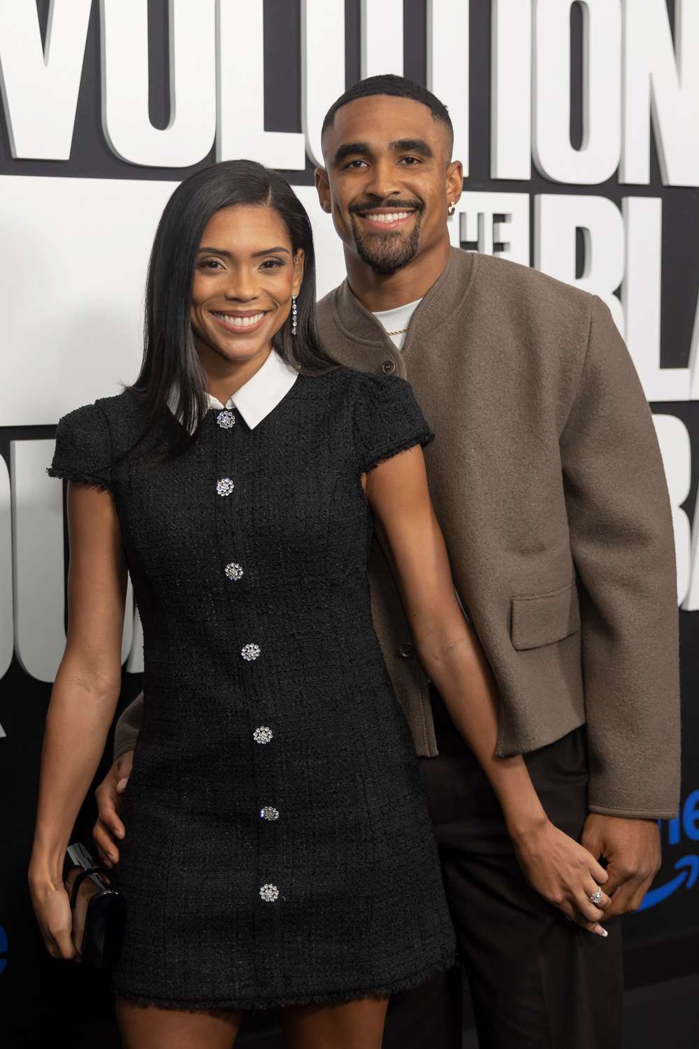 Bry Burrows and Jalen Hurts attend Prime Video's "The Evolution Of The Black Quarterback" New York Premiere at The Apollo Theater on September 24, 2024 in New York City.