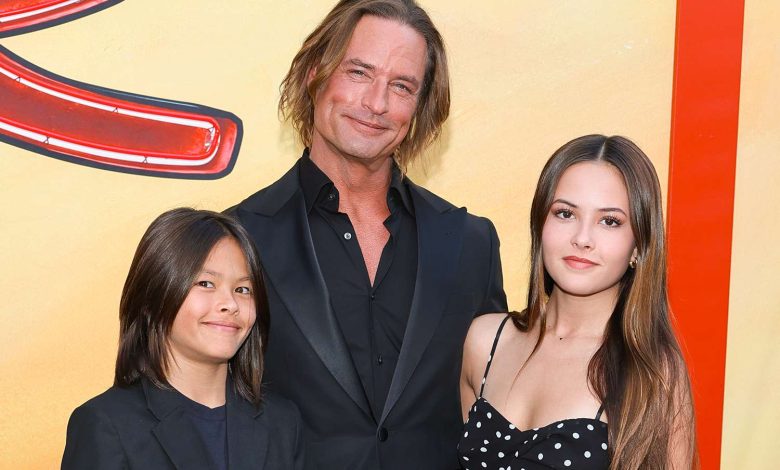 Josh Holloway (C) and his kids arrive at the Los Angeles premiere of Max Original Series