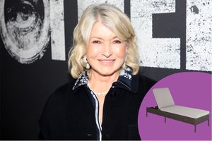 Martha Stewart attends the opening night of "Othello" collaged with Martha Stewart Bedford Indoor-Outdoor Patio Chaise Lounge