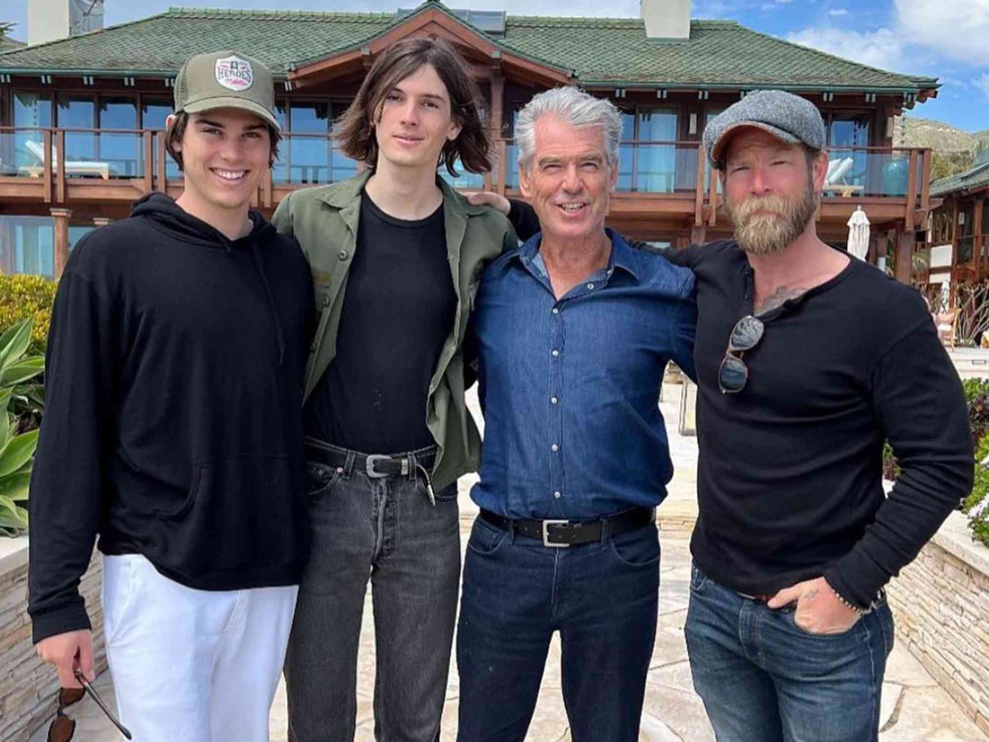 Pierce Brosnan and his sons Paris, Dylan and Sean