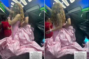 Shakira Gets Sewn Into Met Gala Gown in Moving Limo — and Says ‘Ow’ After Accidental Needle Poke based on this instagram story post: https://www.instagram.com/stories/nicolescherzinger/3626119454661120068/