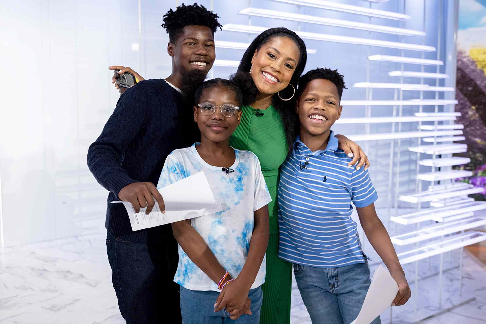 Sheinelle Jones and her kids, Kayin, Clara and Uche, on April 27, 2023 on 'Today'.