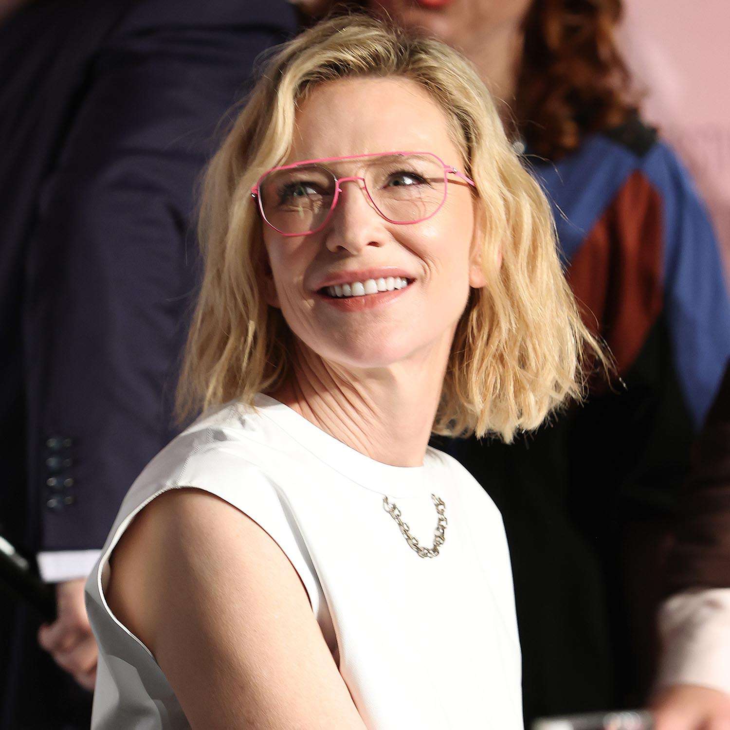 Cate Blanchett speaks during the displacement film fund press conference at the 78th annual Cannes Film Festival at Palais des Festivals on May 23, 2025 in Cannes, France
