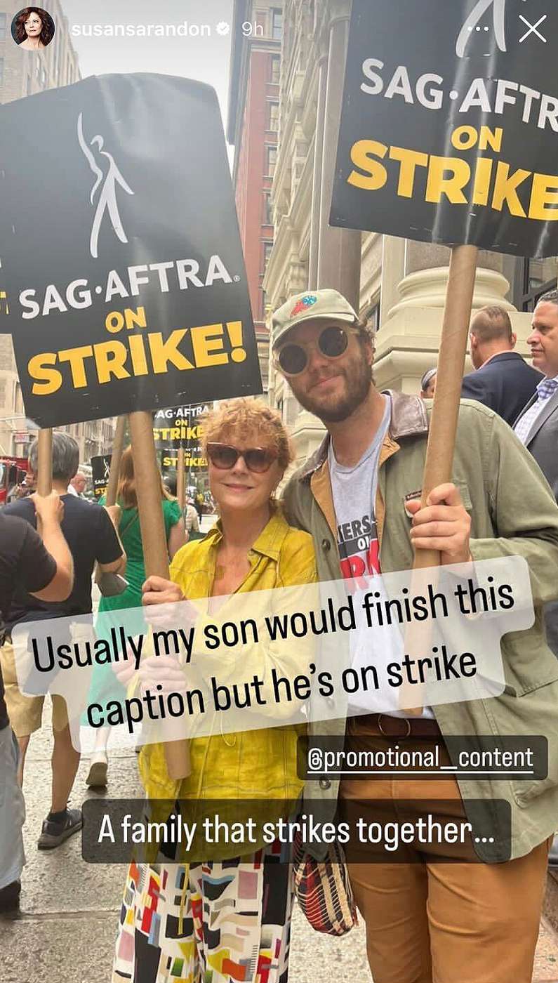 Susan Sarandon Pickets with Son Jack Henry Robbins: A Family That Strikes Together