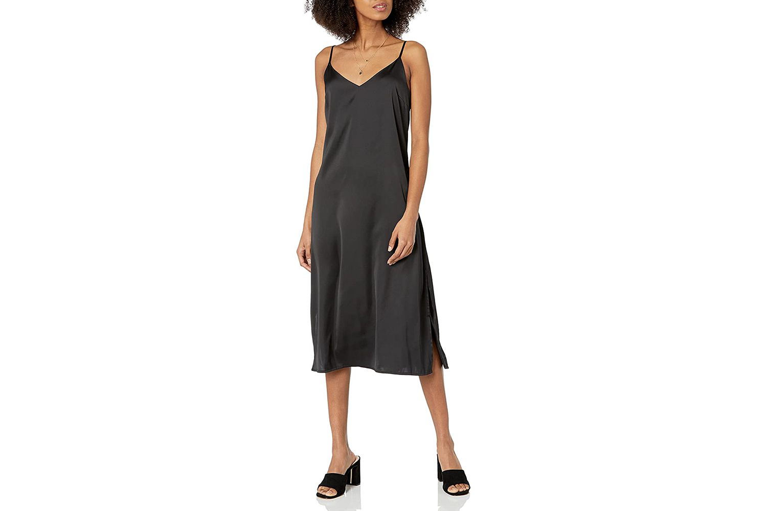 The Drop Women's Ana Silky V-Neck Midi Slip Dress