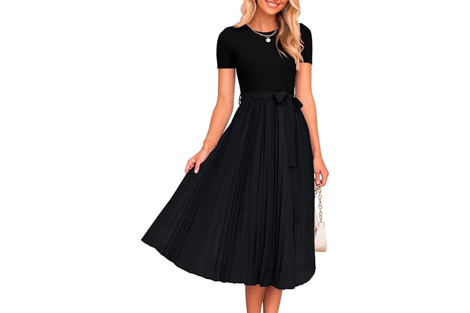ZESICA Womens 2025 Summer Short Sleeve Midi Dresses