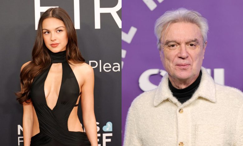 split image of Olivia Rodrigo and David Byrne