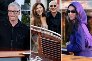 Bill Gates & More Famous faces exit the Hotel Regis after attending the lavish Jeff Bezos wedding in Venice, Italy. Jeff Bezos and Lauren Sanchez are all smiles and share a kiss while heading to a Saturday night post-wedding event in Venice, Italy. Kendall Jenner is later seen stepping off in a bold hooded blazer during boat ride.