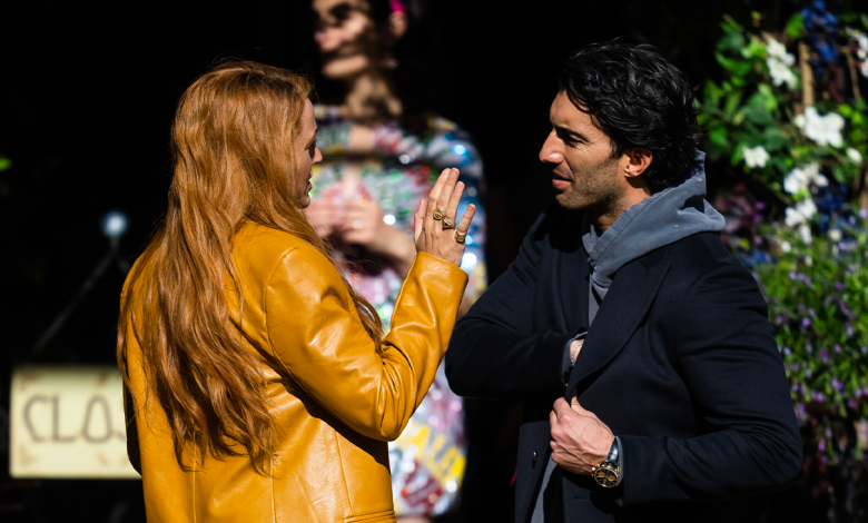 Blake Lively and Justin Baldoni filming