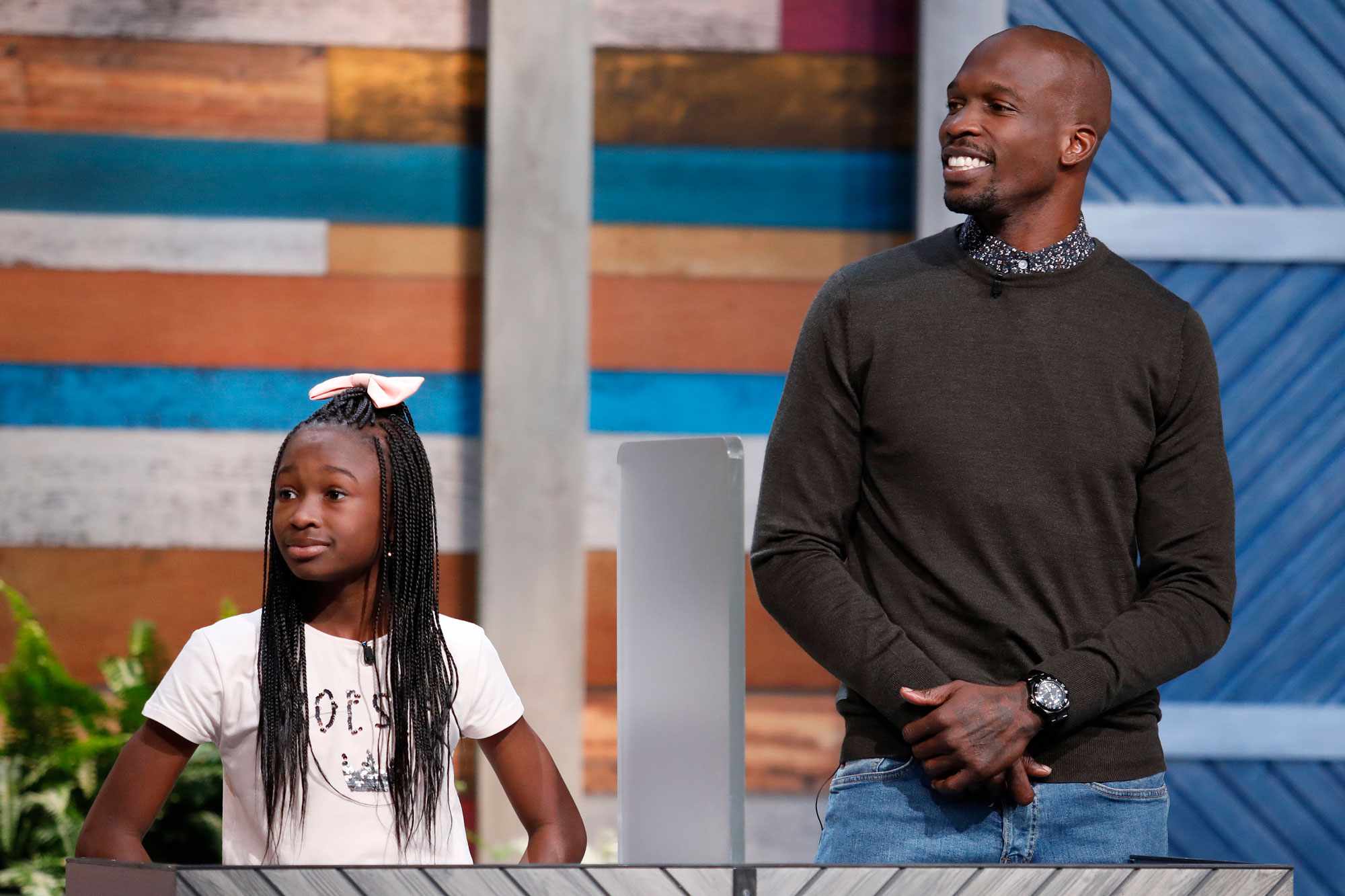 BIG STAR LITTLE STAR -- "Todd Chrisley & Grayson vs Marissa Jaret Winokur & Zev vs Chad Johnson & Cha?iel" Episode 101 -- Pictured: (l-r) Cha'iel Johnson, Chad "Ochocinco" Johnson -- (Photo by: Joseph Viles/USA Network/NBCU Photo Bank/NBCUniversal via Getty Images)