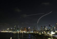 TEL AVIV, ISRAEL - JUNE 13: Smoke rises from residential areas after Iranian army launches a retaliatory attack, reportedly firing hundreds of ballistic missiles to Israel following Israel