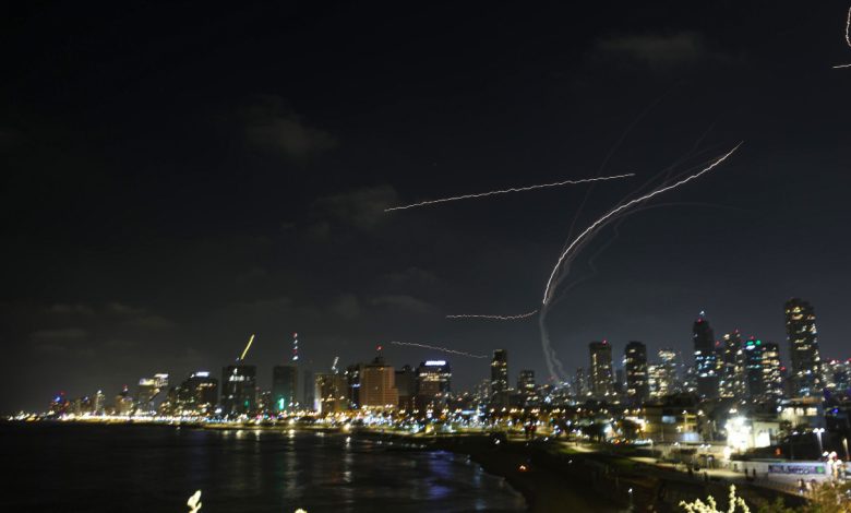 TEL AVIV, ISRAEL - JUNE 13: Smoke rises from residential areas after Iranian army launches a retaliatory attack, reportedly firing hundreds of ballistic missiles to Israel following Israel
