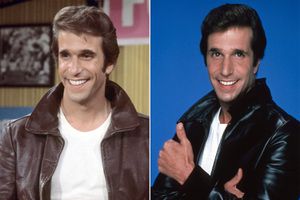Henry Winkler, US actor, wearing a brown leather jacket and white t-shirt in a publicity still issued for the US television series, 'Happy Days', USA, circa 1977. The sitcom starred Winkler as 'Arthur Fonzarelli', popularly known as 'The Fonz. (Photo by Silver Screen Collection/Getty Images)HAPPY DAYS, Henry Winkler, 1974-84. ph: N. Peters / TV Guide / ©ABC / courtesy Everett Collection