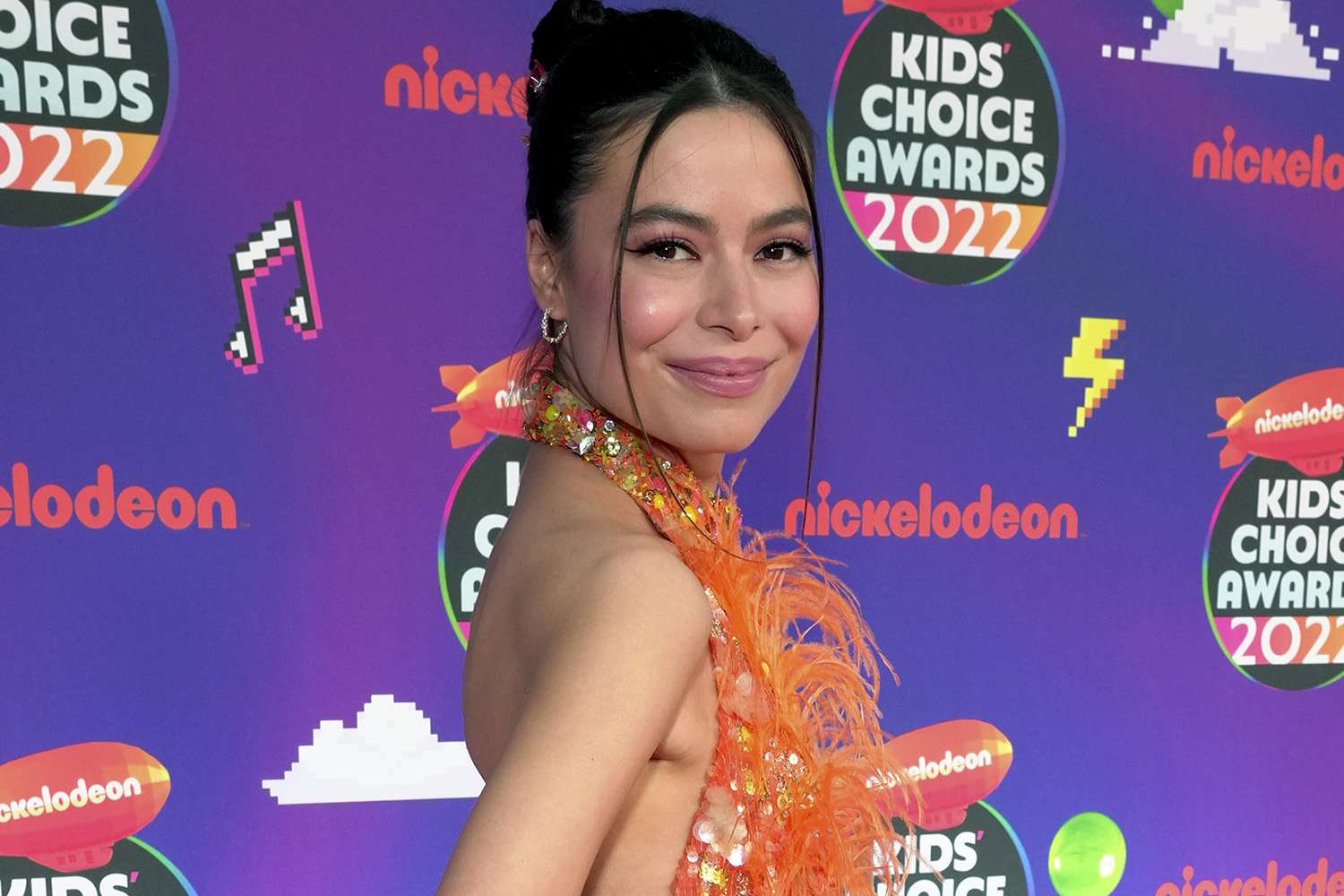 Miranda Cosgrove attends the Nickelodeon Kid's Choice Awards at Barker Hangar in Santa Monica, Calif., on April 9, 2022