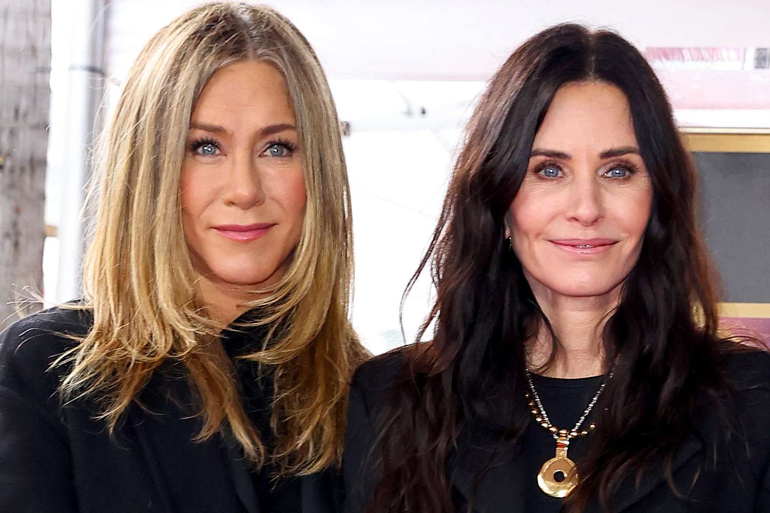 Jennifer Aniston and Courteney Cox attend the Hollywood Walk of Fame Star Ceremony for Courteney Cox on Feb. 27, 2023