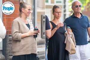 Kelsey Grammer to become a dad again at 70 as wife Kayte Walsh shows off her huge surprise baby bump in London, England.