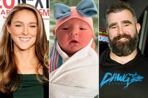  Kylie Kelce, Finnley Kelce and Jason Kelce