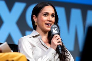 Britain's Meghan, Duchess of Sussex, attends the "Keynote: Breaking Barriers, Shaping Narratives: How Women Lead On and Off the Screen," during the SXSW 2024 Conference and Festivals at the Austin Convention Center on March 8, 2024, in Austin, Texas.