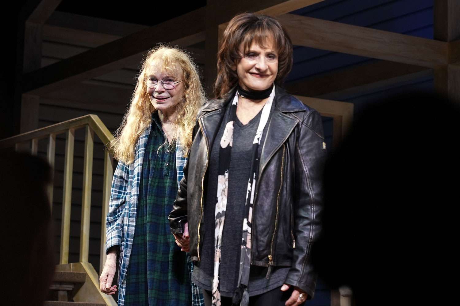 Mia Farrow and Patti LuPone attend "The Roommate" broadway opening night at Booth Theatre on September 12, 2024 in New York City.