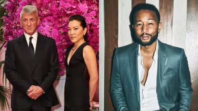 From left: Sean Penn, Ann Lee and John Legend