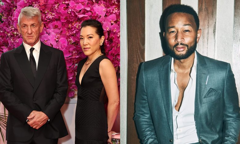 From left: Sean Penn, Ann Lee and John Legend