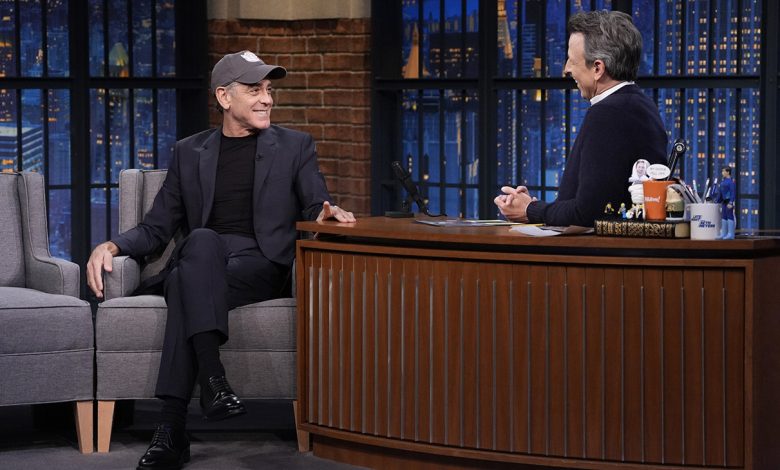 Late Night with Seth Meyers Pictured: (l-r) Actor George Clooney during an interview with host Seth Meyers on June 2, 2025