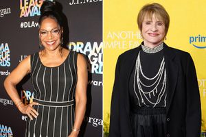 Audra McDonald attends the 2025 Drama League Awards at The Ziegfeld Ballroom on May 16, 2025; Patti LuPone attends the New York screening of "Another Simple Favor" at Jazz at Lincoln Center on April 27, 2025
