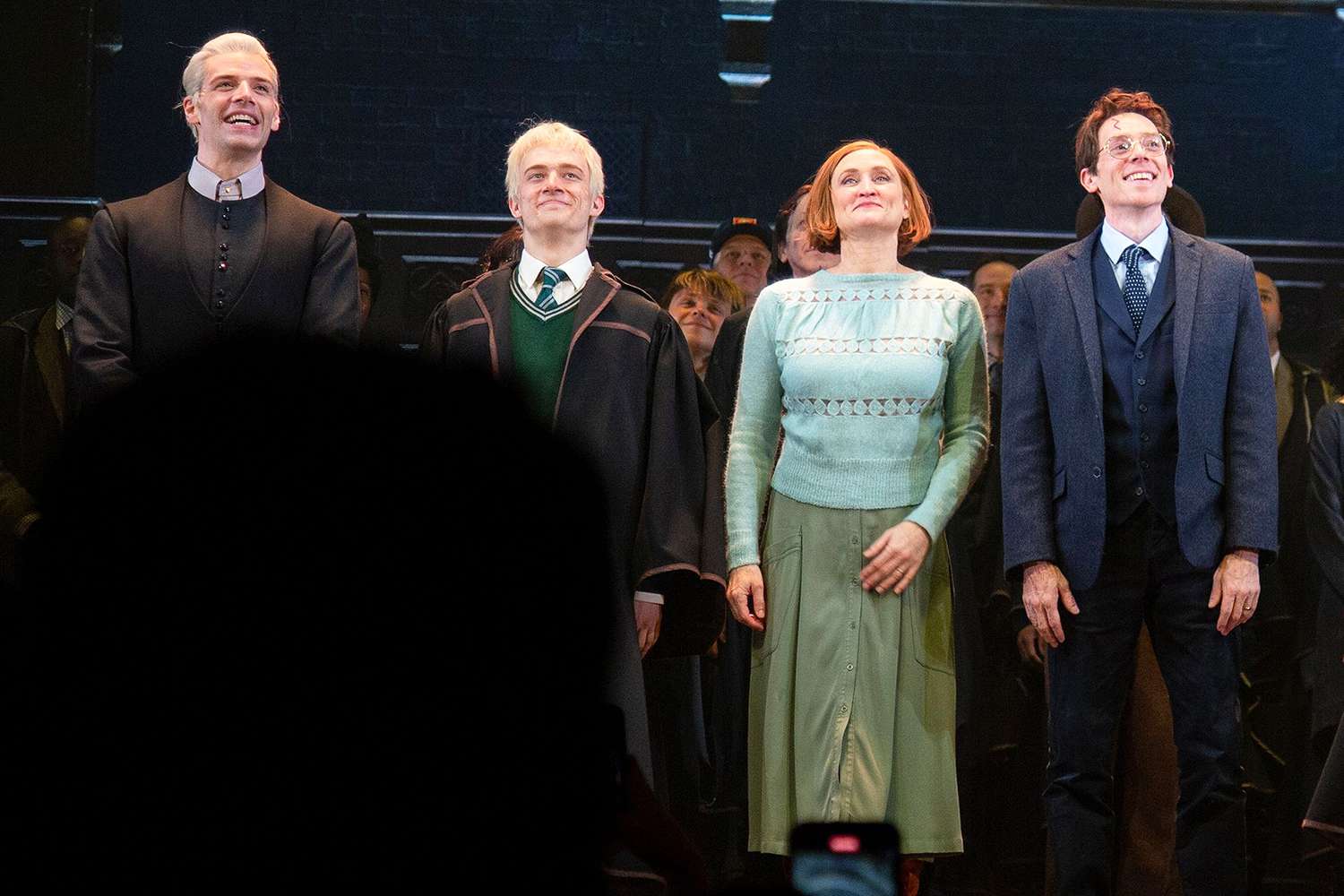 Aaron Bartz, Erik C. Peterson, Angela Reed, Steve Haggard, Joel Meyers, Jenny Jules, David Abeles Original 'George Weasley' Oliver Phelps Visits 'Harry Potter and the Cursed Child' on Broadway, New York, USA - 23 Apr 2023