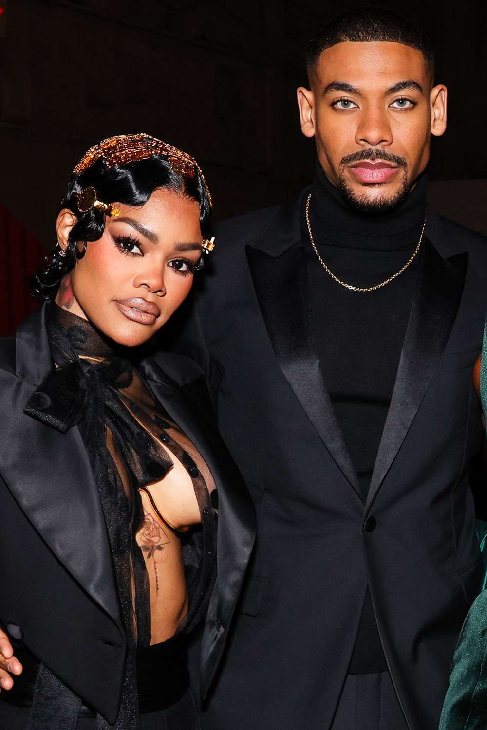 Teyana Taylor and Aaron Pierre attend The Fifteen Percent Pledge Gala on February 1, 2025 in Los Angeles, California.