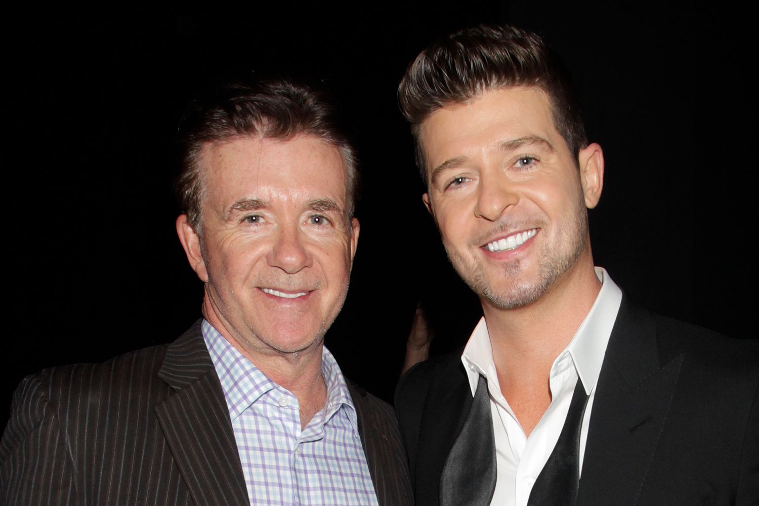 Alan Thicke and Robin Thicke backstage during the THE GRAMMY NOMINATIONS CONCERT LIVE! 