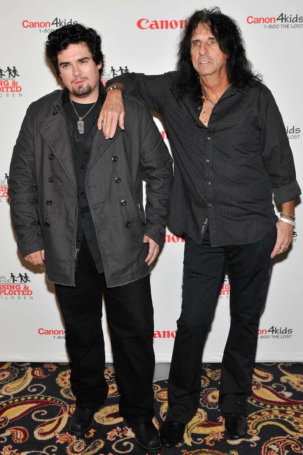Dash Cooper and father Alice Cooper arrive at the 11th Annual Canon U.S.A Customer Appreciation Red Carpet Reception on January 8, 2010 in Las Vegas, Nevada.