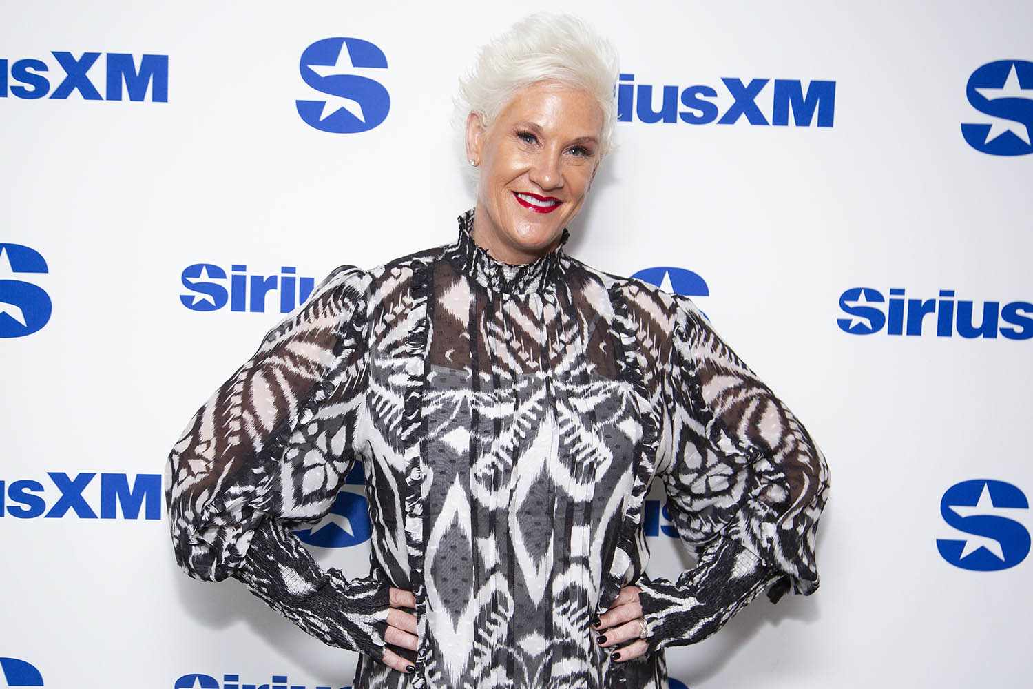 Anne Burrell visits SiriusXM Studios on October 16, 2024 in New York City.